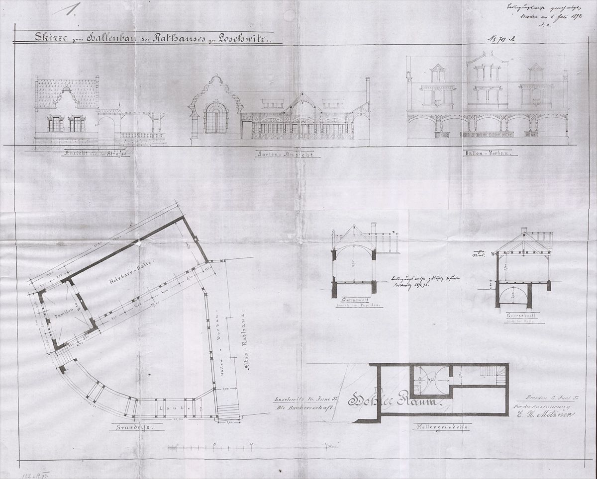 Archivbild Hallenbau Rathaus Loschwitz