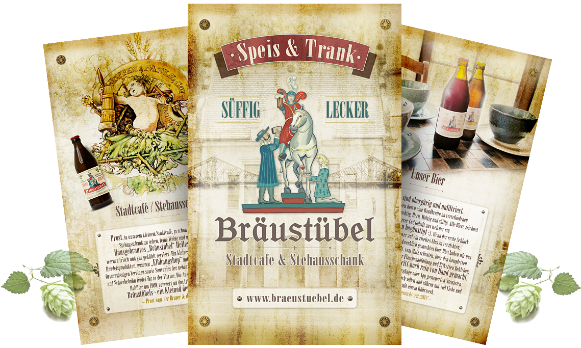 Collage der Speisekarte festlich gestaltet Vorder- und Rückseite